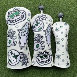 Fashion Bugs Wizard Golf Club Head covers Cute cat Driver Woods Hybrid Waterproof leather Golf club head cover protettiva