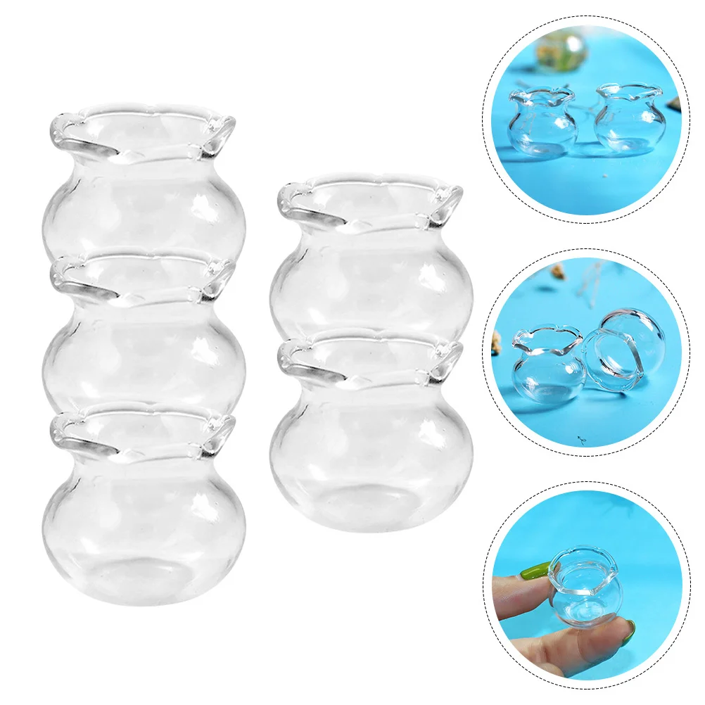 

5 Pcs Seashell House Fish Tank Bowl Children Miniature Models Goldfish Dollhouse Accessories Toy