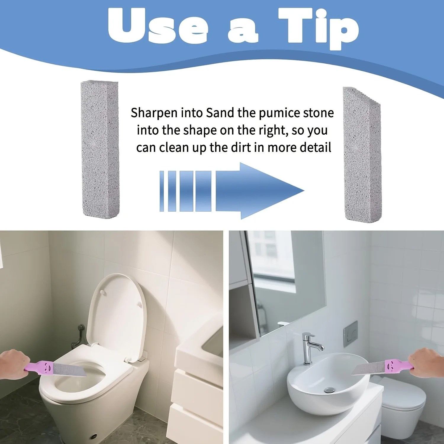 6pcs (3 cleaning sticks +3 handles) Bathroom, kitchen, grill, etc., remove scale and calcium deposits, household cleaning tools