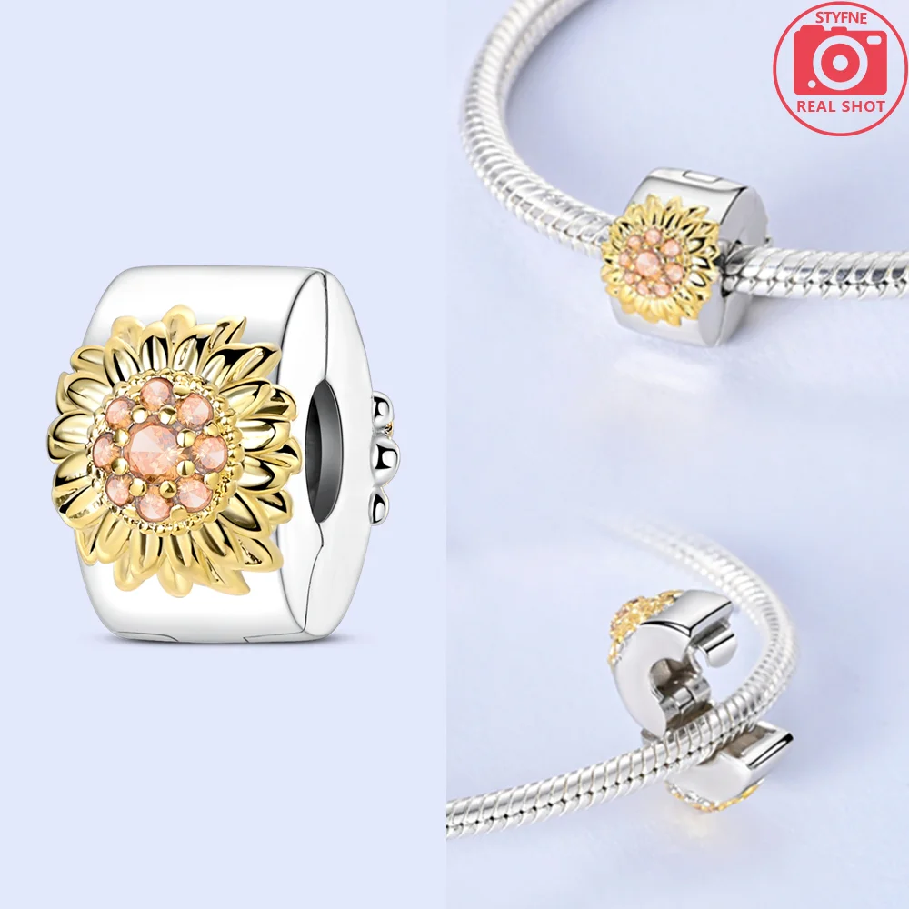 الصبار عباد الشمس الخضراء النبات الخرز صالح سوار سحر 925 الفضة الأصلي النساء المجوهرات Diy بها بنفسك اكسسوارات صديقة هدية
