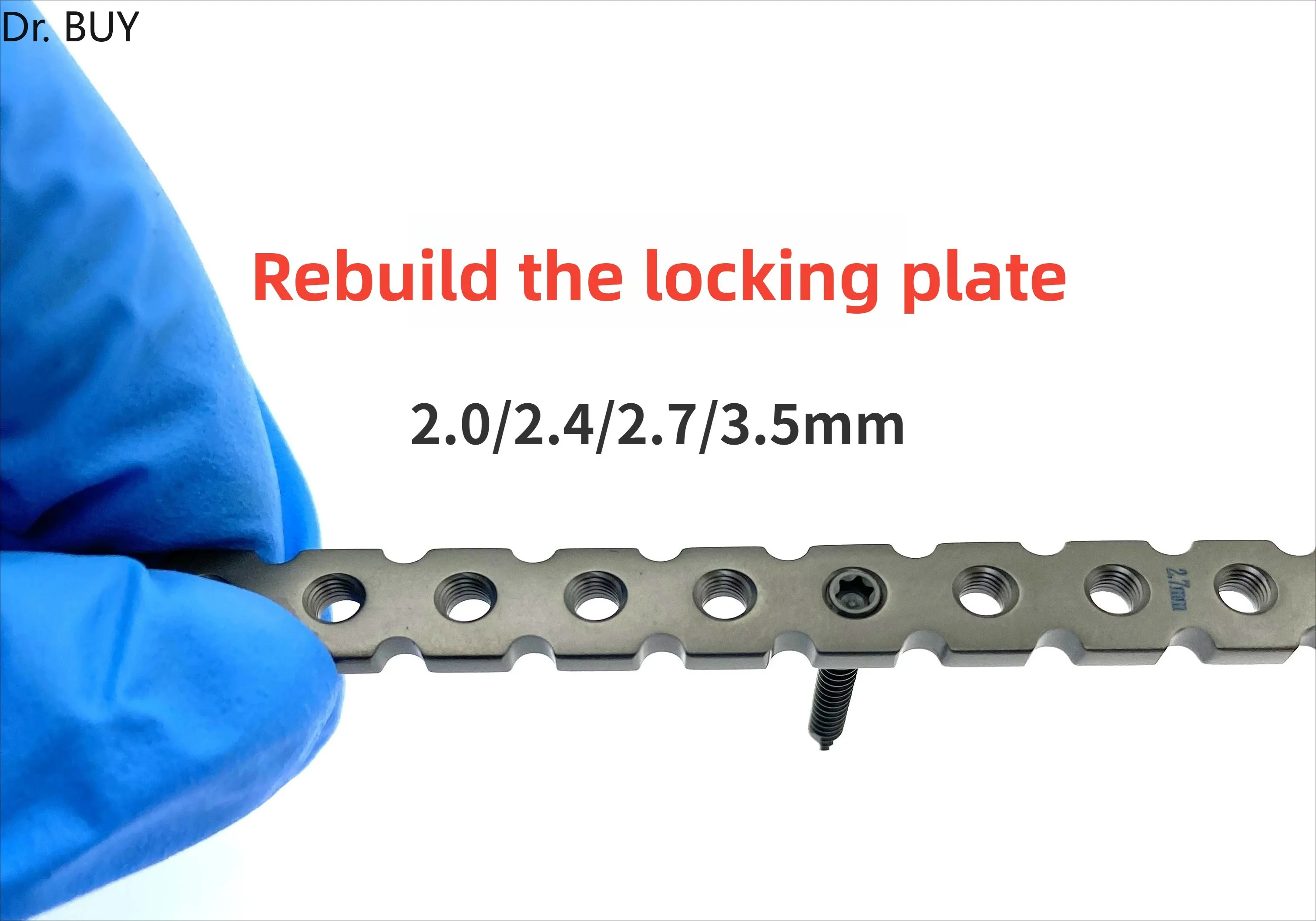 Straight Pure Titanium AO Locking Reconstruction Compressed Bone Plate, Steel Plate Pet Orthopedic Surgery Fracture, Animal