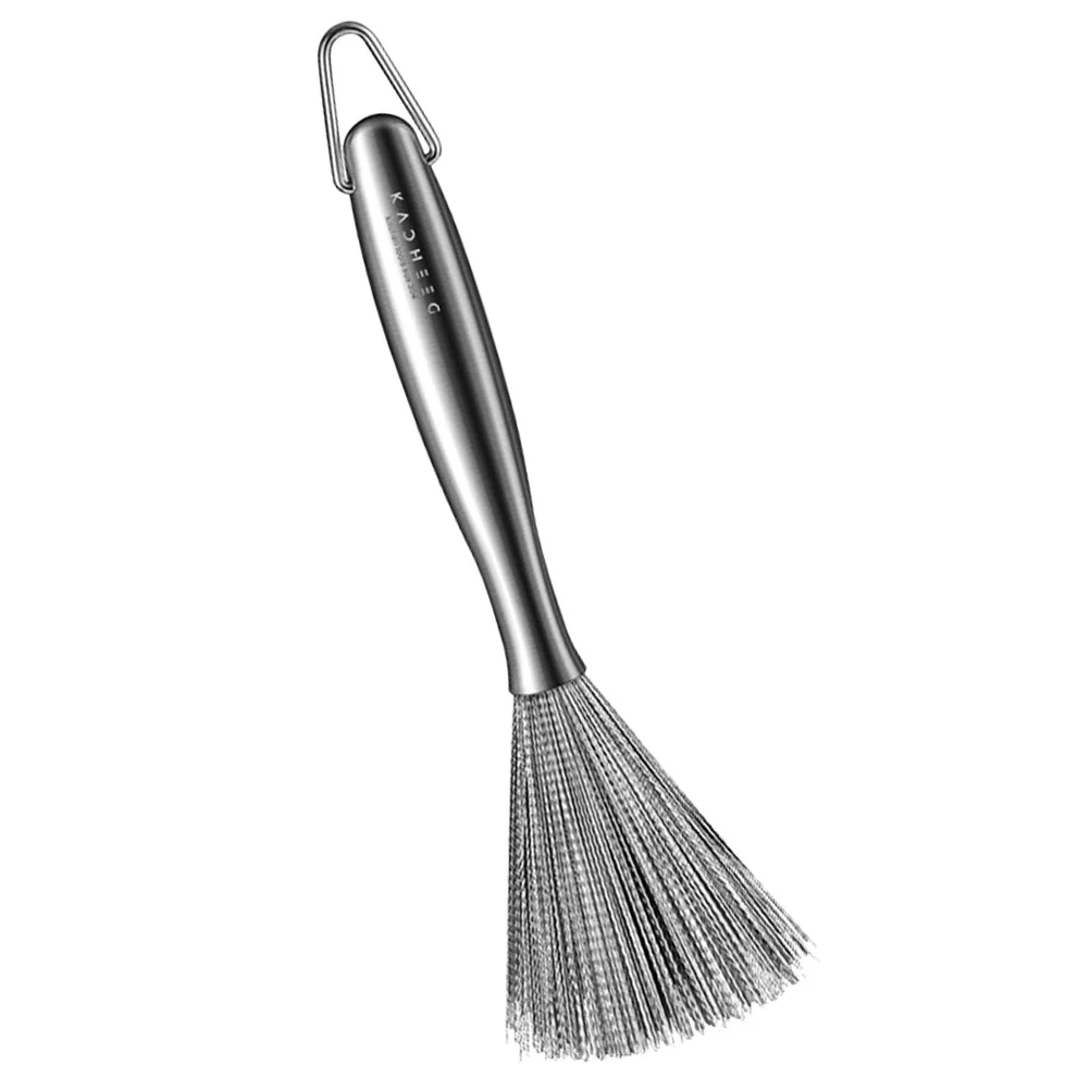 Floor Scrubber Stainless Steel Pan Brush Kitchen Handle 22.5X7X7CM Wok Accessories Silver Washing Metal Cleaning