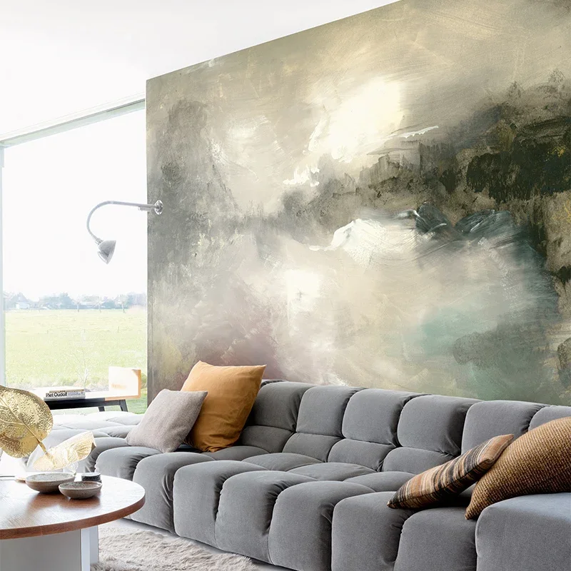Belgian khroma mural wallpaper, colored cloud hand-painted landscape modern, American, new Chinese, background wall mural