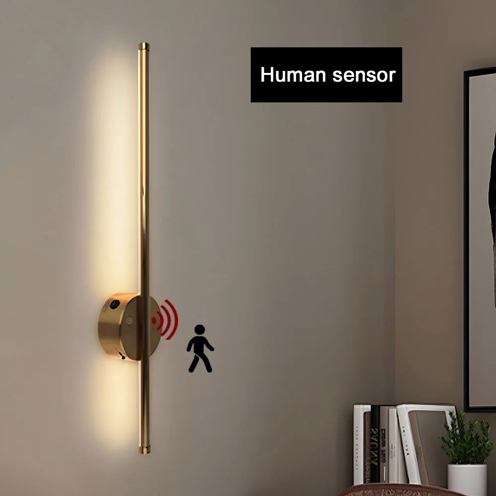 Rechargeable LED Wall Sconce, Wire-Free Long Lasting Battery Operated Wall Lamp with Timer & Motion Sensor, Decor Lighting for B