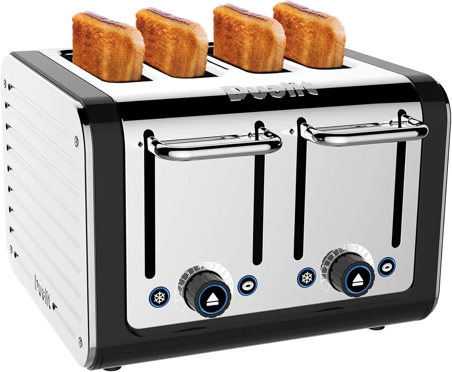 Series 4 Slice Toaster | Polished Stainless Steel with Black Trim | Extra-Wide Slots – Peek and Pop Function – Patented Perfect