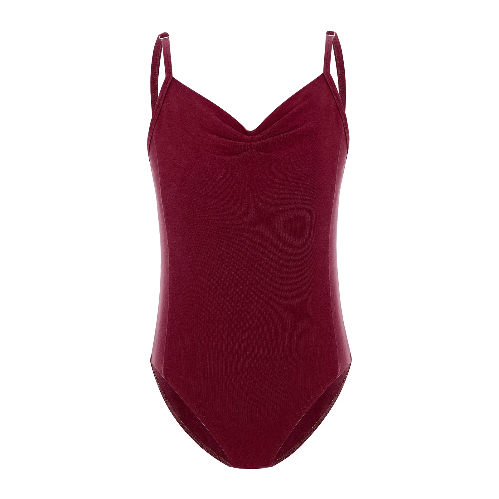 Girls Classic Ballet Dance Leotards Spaghetti Straps Backless Ruched Gymnastic Bodysuit for Kids Ballerina Yoga Workout Training