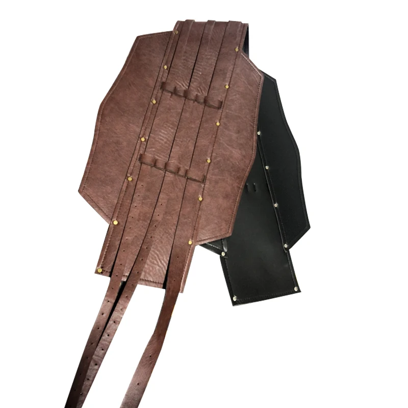 Medieval Vintage Wide Belt Faux Leather Armor Belt Steampunk Knight Waistband Corset Belt LARP Halloween Costume Accessories