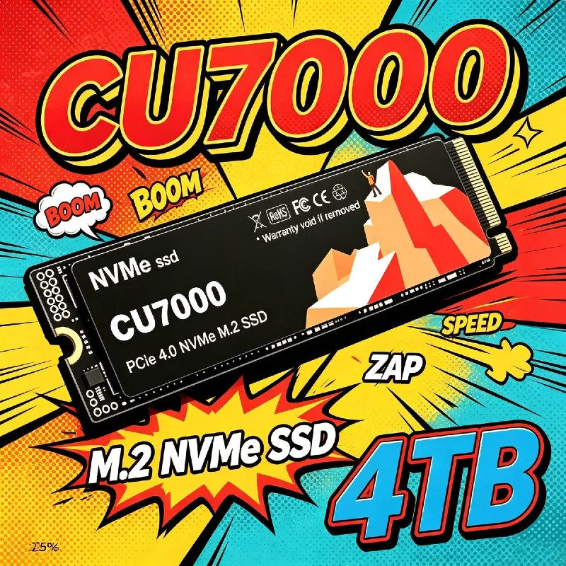 CU7000 NVMe M.2 SSD 500GB 1TB 2TB PCIe 3.0 4.0 Internal Hard Drive for Laptop Computer System Upgrade Max Pro Speed