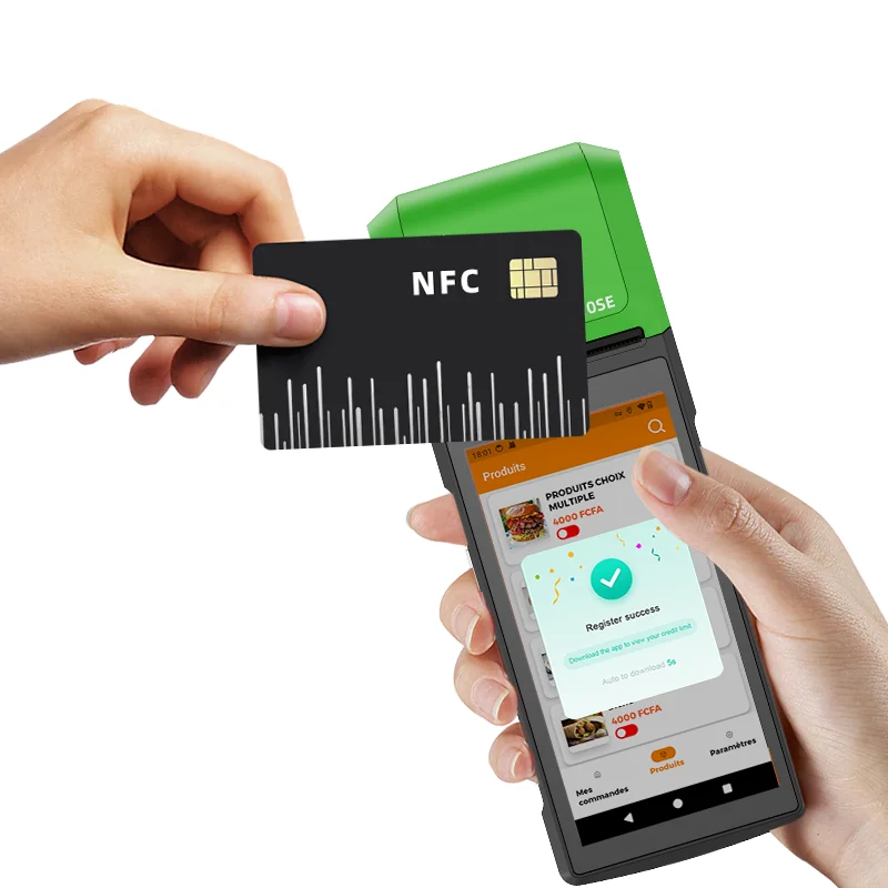 الكل في واحد سوبر ماركت النقدية المحمولة آلة الدفع محطة أندرويد موبايل Pos 4G نظام نقطة البيع المحمولة مع الطابعة