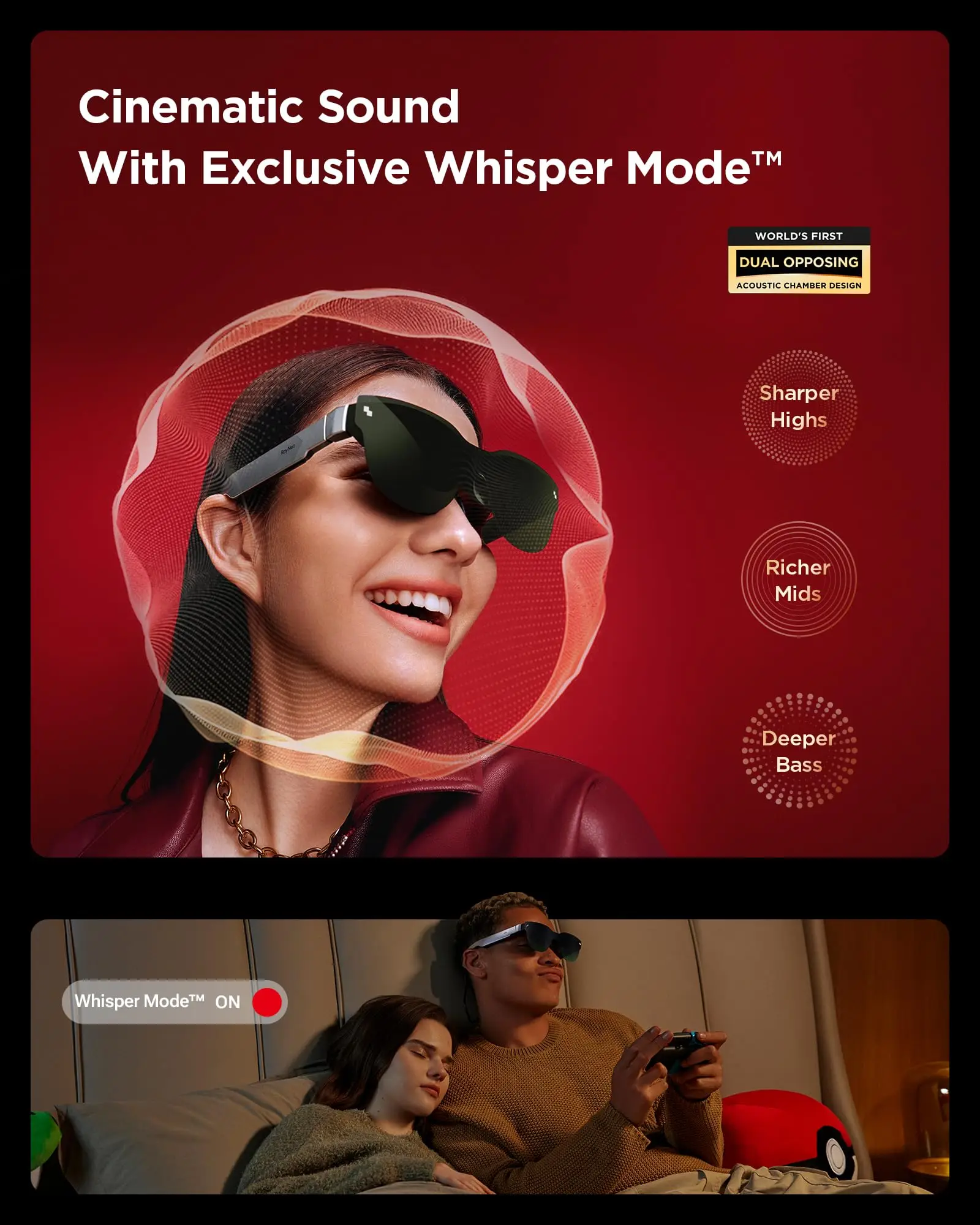 RayNeo Air 3S Glasses: Experience 201' Mega Screen with 650 Nits Brightness Comfortable to Wear Brand New