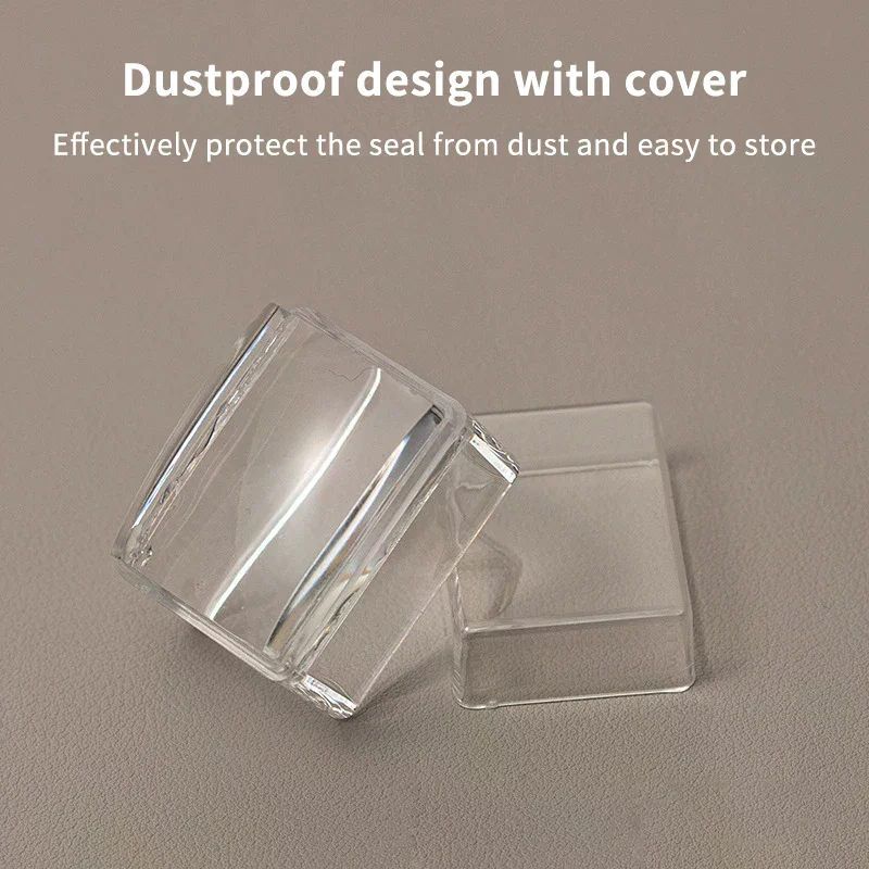 1Pc Transparent Rectangle Nail Art Stamper With Scraper Silicone Head Transfer Tool Fast Clear Jelly French Stamping Manicure