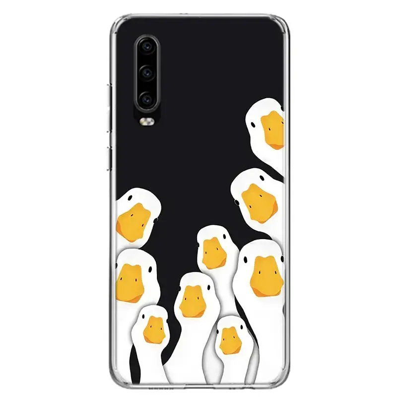 Cartoon Duck Goose Game Case Phone Cover for Huawei P30 Lite P40 P20 P10 Mate 10 20 Pro P Smart Z 2019 Y5 Y6 Y7 Y9S Trend Fundas