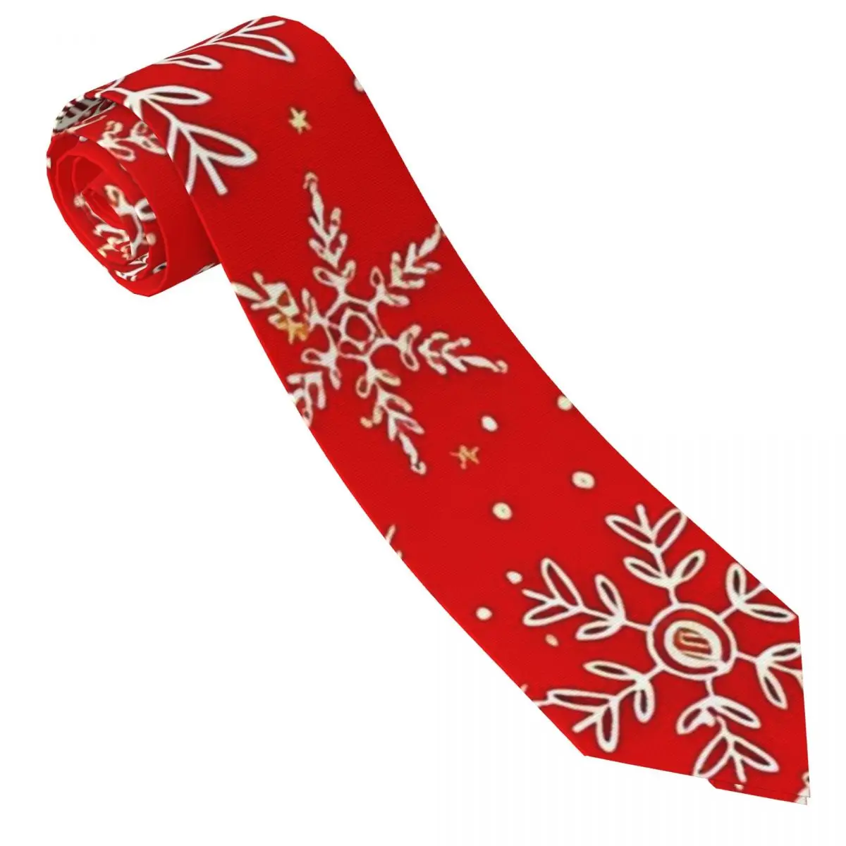 Men's Tie Christmas Snowflakes Red Neck Ties Cool Fashion Collar Tie Printed Wedding Party Quality Necktie Accessories