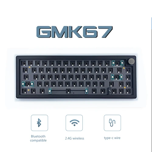 Imagen 2 del producto ZUOYA-Kit de teclado mecánico personalizado GMK67, estructura de junta retroiluminada RGB inalámbrica, Bluetooth 2,4G, intercambiable en caliente, 3 mod