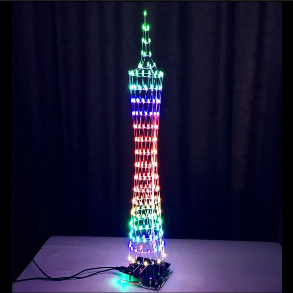 Elektroniczne zestawy do samodzielnego wykonania LED wyświetlacz wieża lampa pilot na podczerwień zestawy do lutowania DIY mózgu-zabawka szkoleniowa