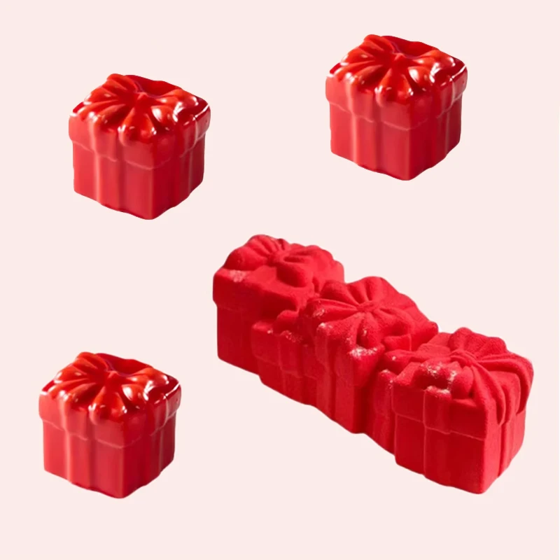 

1 или 8-ячеечная рождественская подарочная коробка, дизайнерская форма для французского мусса, силиконовая форма для торта, инструменты для украшения десерта, кухонные формы для выпечки