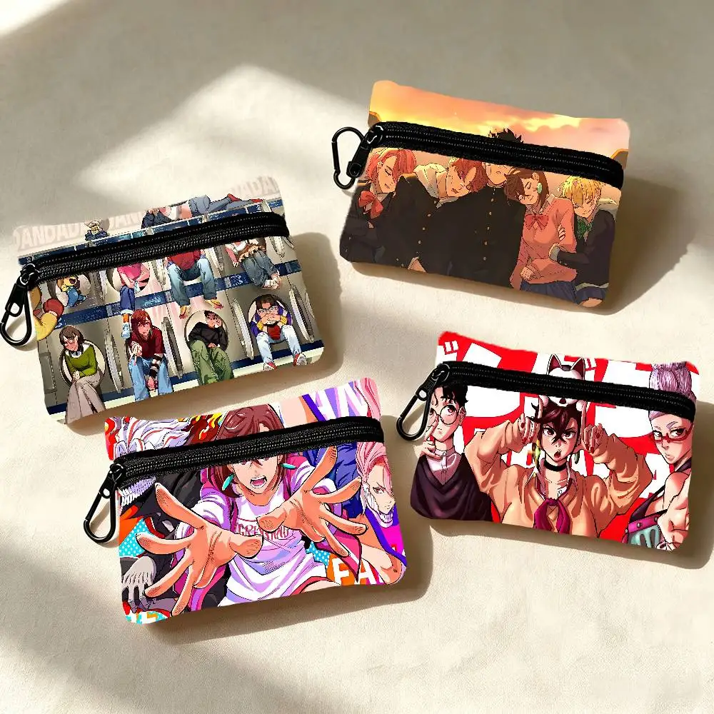 Anime DAN DA DAN Lightweight Oxford Fabric Coin Purse Carabiner Hook Design Mini Card Key Organizer Bag