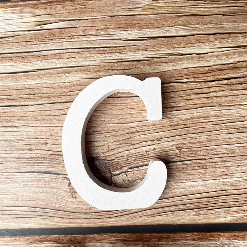 Weiße DIY-Hauptstadt-Holzbuchstaben-Dekore für Zuhause, Wand, Party, Basteln, Bildung, Projekte, Herstellung von Zubehör, personalisiertes Namensdesign – Detail 5