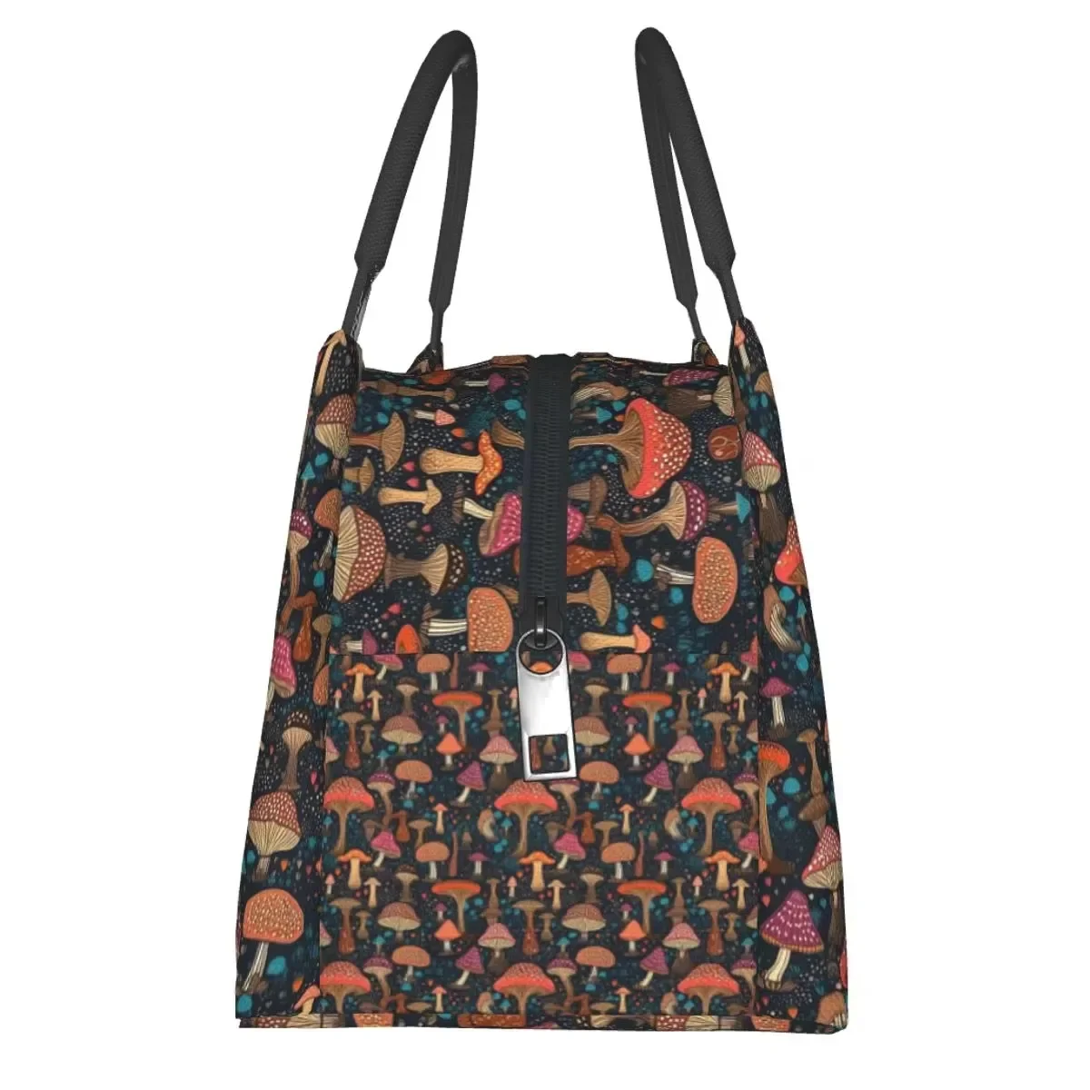 Psychedelic Magic Mushrooms Print Insulated Lunch Bag Portable Thermal Tote for Women Children