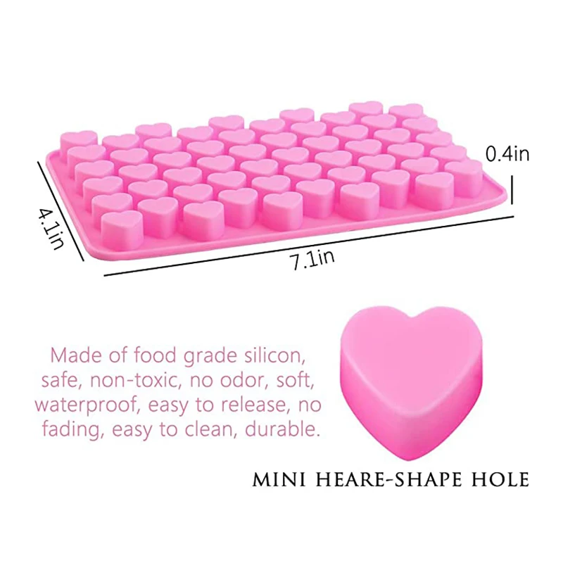 Mini Heart Gummy Mold Chocoalte Candy Ice Cube Wax Melt Silicone Mould Coeur Moule Molde Corazon Silicona Moldes De Kitchen Cake