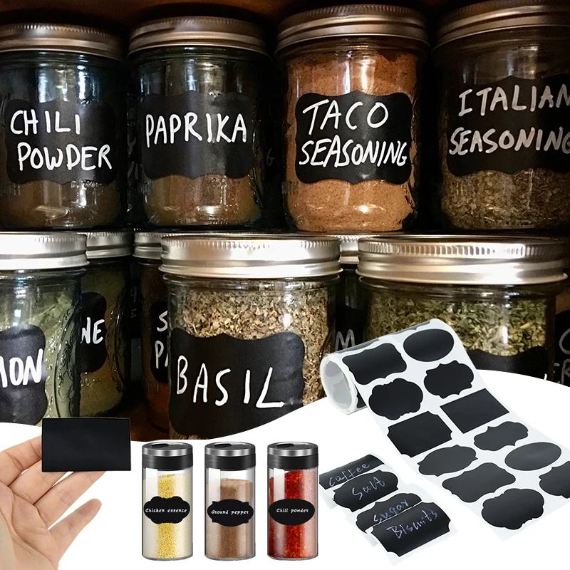 250pcs Erasable Blackboard Sticker Craft Kitchen Waterproof Jars Organizer Label Bottles Tag Waterproof Blackboard Sticker Decor