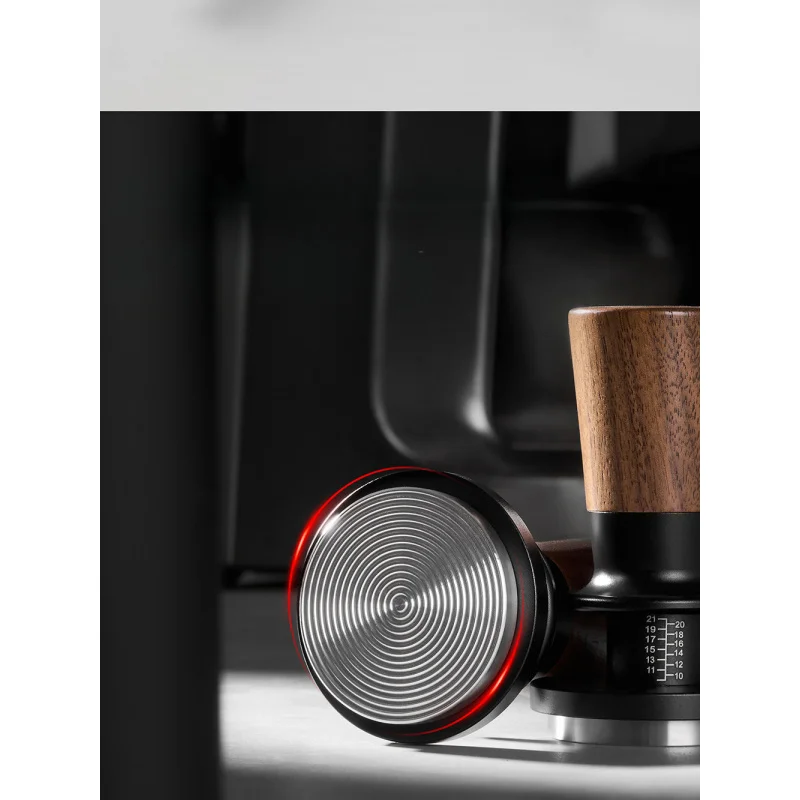For Italian coffee powder press with walnut solid wood elastic threaded bottom 51/53/58mm