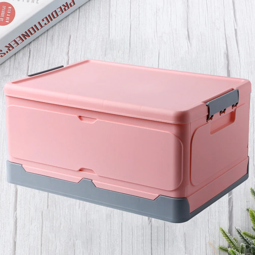 

1Pcs Foldable Storage Box Pink Size L Convenient Portable Storage Case Buckle Design Organizer for Home Dorm Room Office