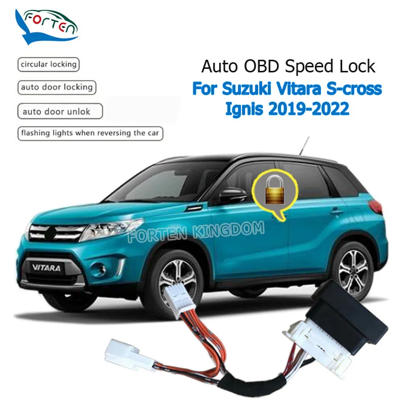 

Car Auto OBD Plug And Play Door Speed Lock Unlock Device 4 Door For Suzuki Vitara S-cross 2019-2023 Ignis 2019-2022