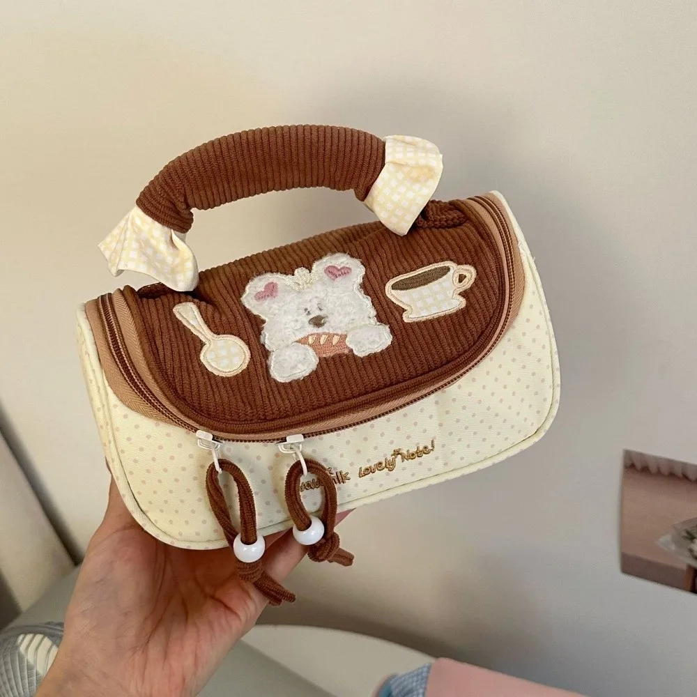 Puppy Dog Cartoon Stationery Bag Cake Butterfly Large Capacity Korean Style Pencil Case Aesthetic Pink/Blue/Coffee