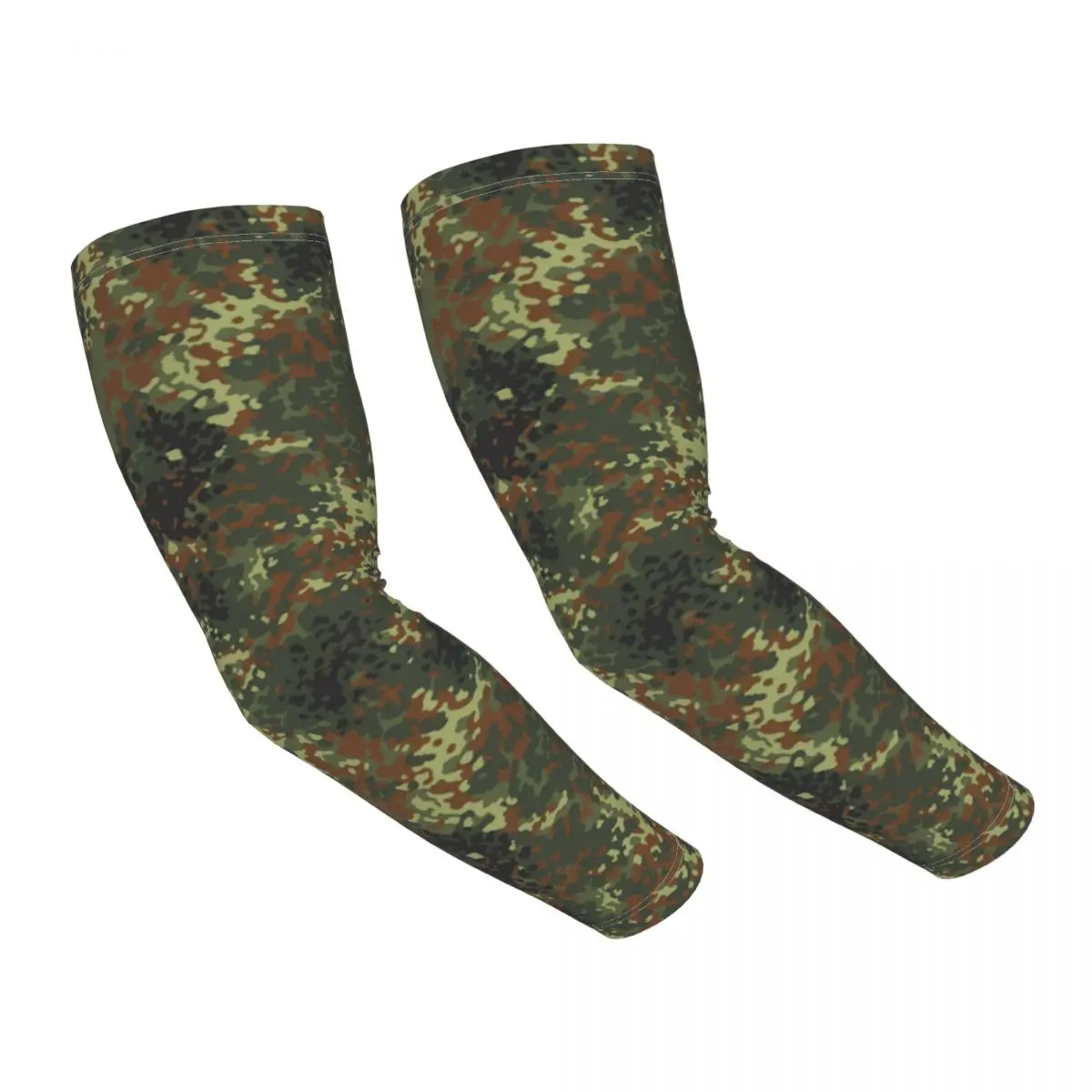 Custom Flecktarn Camo Cooling Arm Sleeves for Women Men Military Army Camouflage Cycling Fishing Tattoo Cover Up