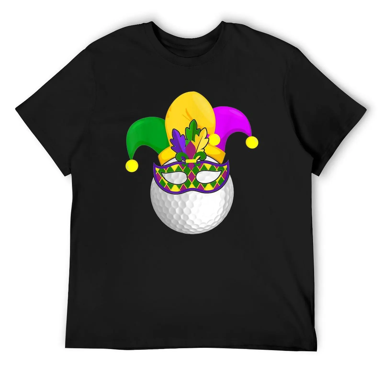 Golf Mardi Gras Carnival Mask Jester Hat Golf Lover T-Shirt oversizeds rapper graphic tees for a boy mens graphic t-shirts anime