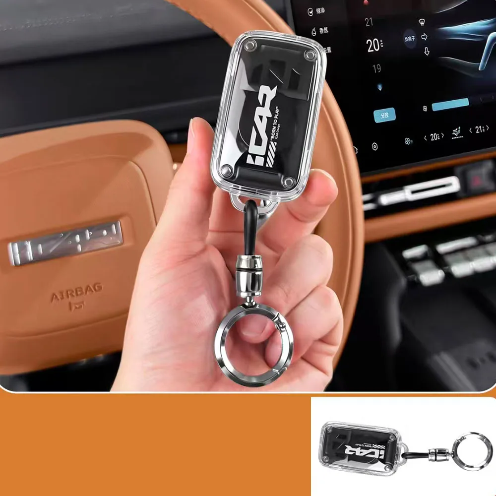 Chery ICAR V27 2026 2027 Clear Key Fob Cover Shockproof TPU Protector Case For Smart Card Remote Key
