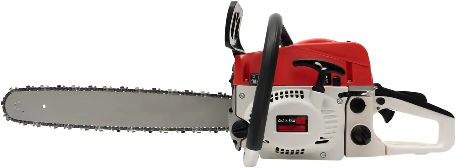 52Cc Gas Chainsaw 20 Inch Power Chain Saw With 18.6 Oz Fuel Oil Mixing Bottle Gas Powered Chainsaw 2 Stroke Handed Petrol