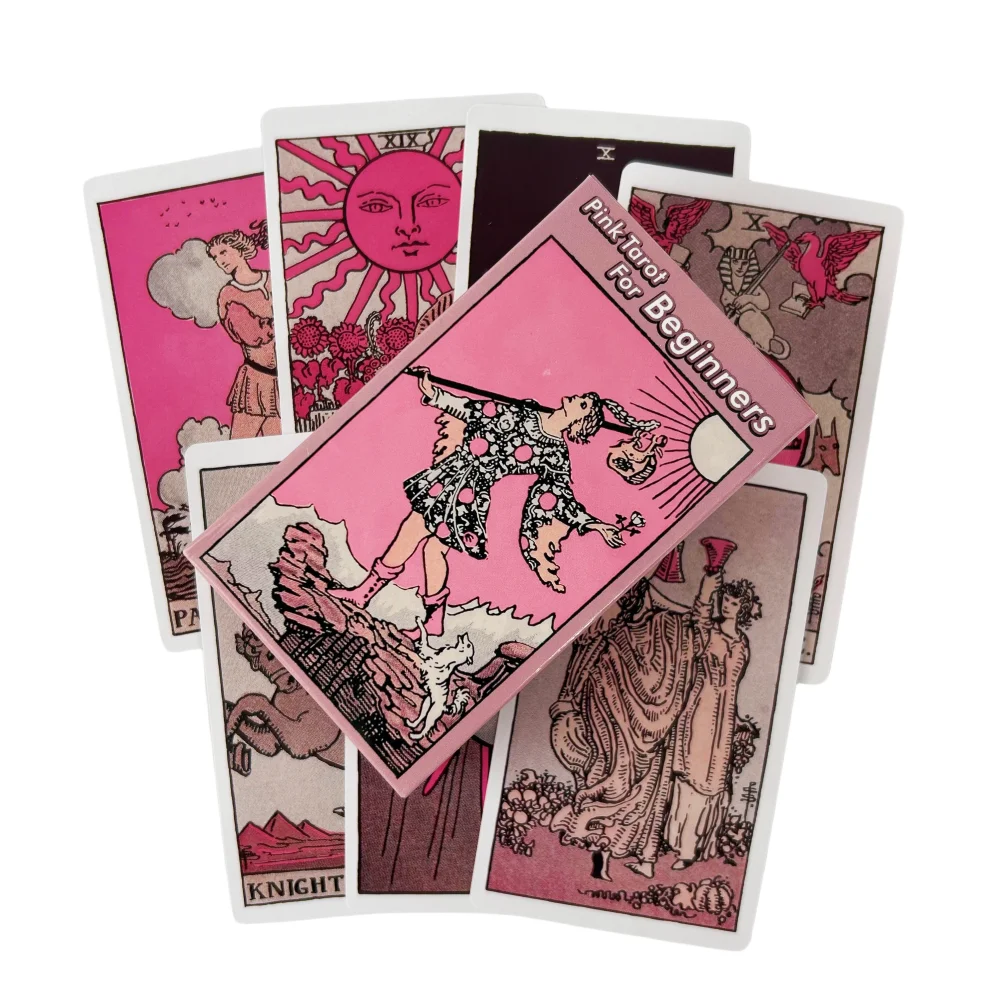 Pink Rider Tarot Cards for Beginners A 78 Deck Oracle English Visions Divination Edition Borad Playing Games