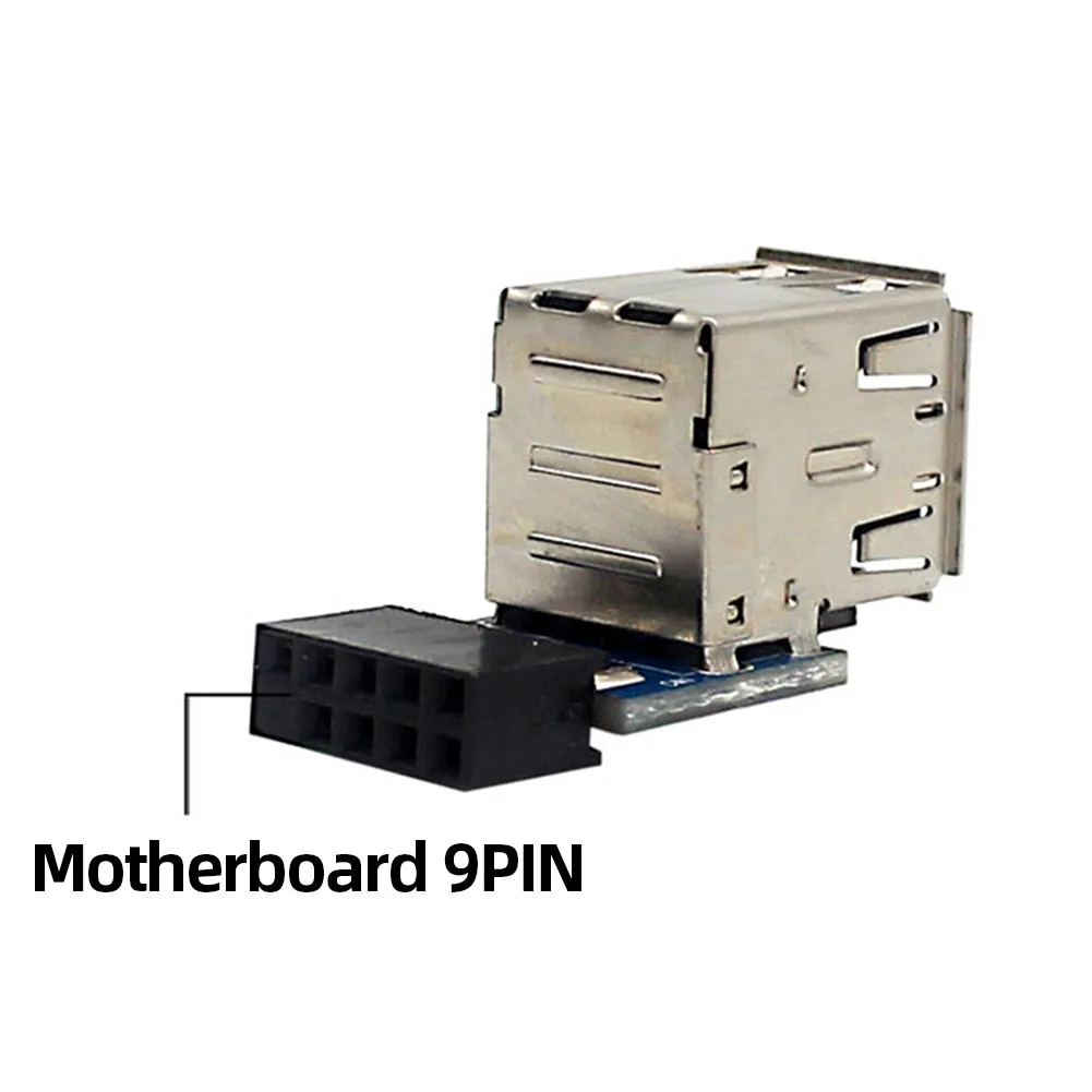 USB 2.0 اللوحة الرئيسية رأس 9pin 10pin اللوحة إلى 2 منافذ USB 2.0 المزدوج USB A 9 دبوس أنثى محول محول