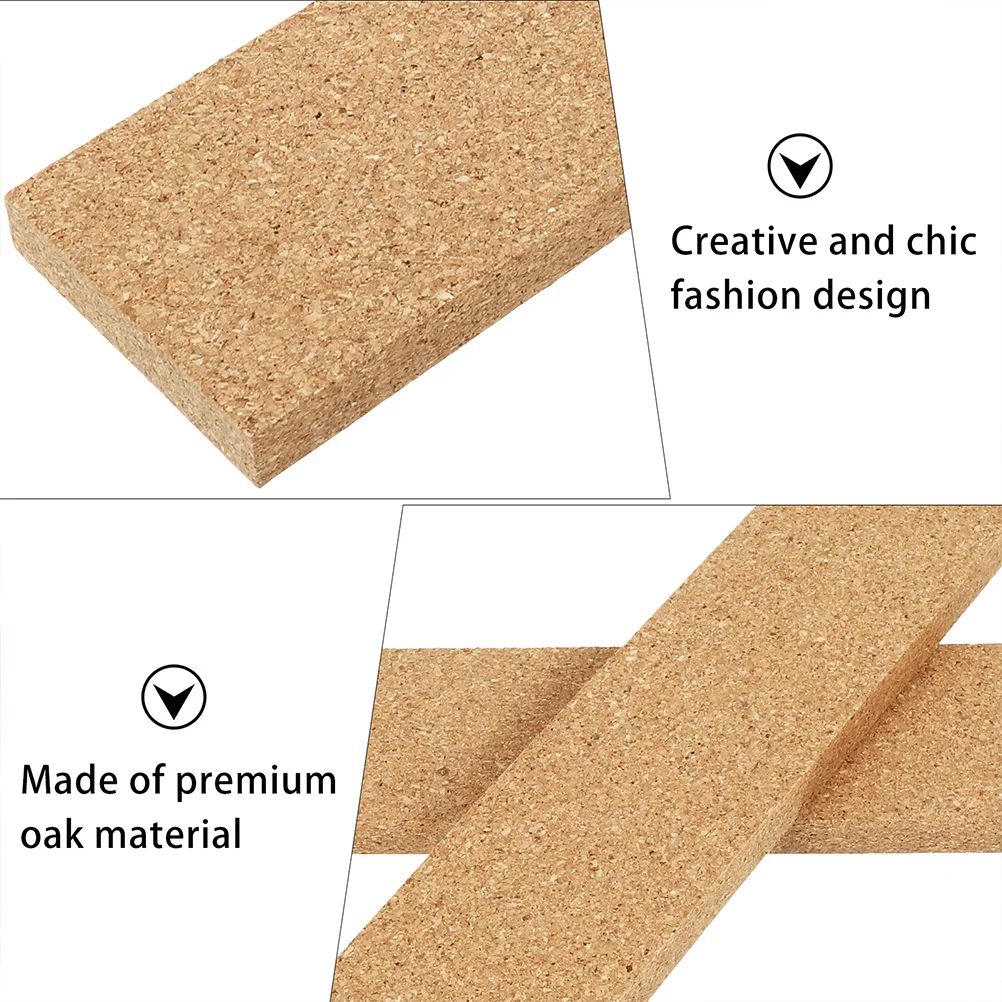 3 Pcs Adhesive Cork Strips Photo Wall Office Supplies Thick Boards Note Memo Message Bulletin Natural Frameless