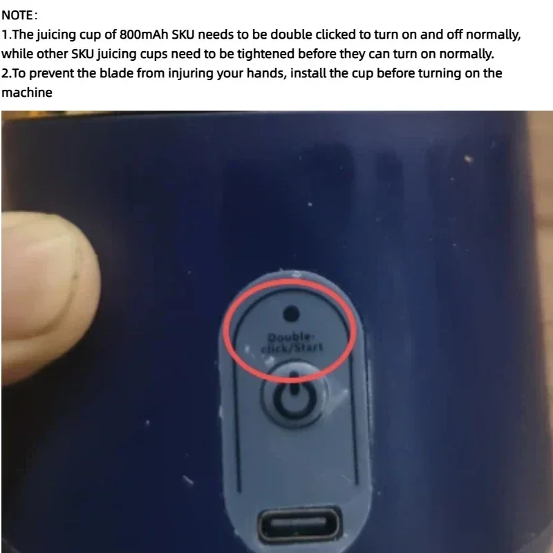 1PCS Juice Extractor Juice Cup Portable Rechargeable Small Juice Cup Home and Outdoor Multifunctional Juice Mixing 2Cups view 6