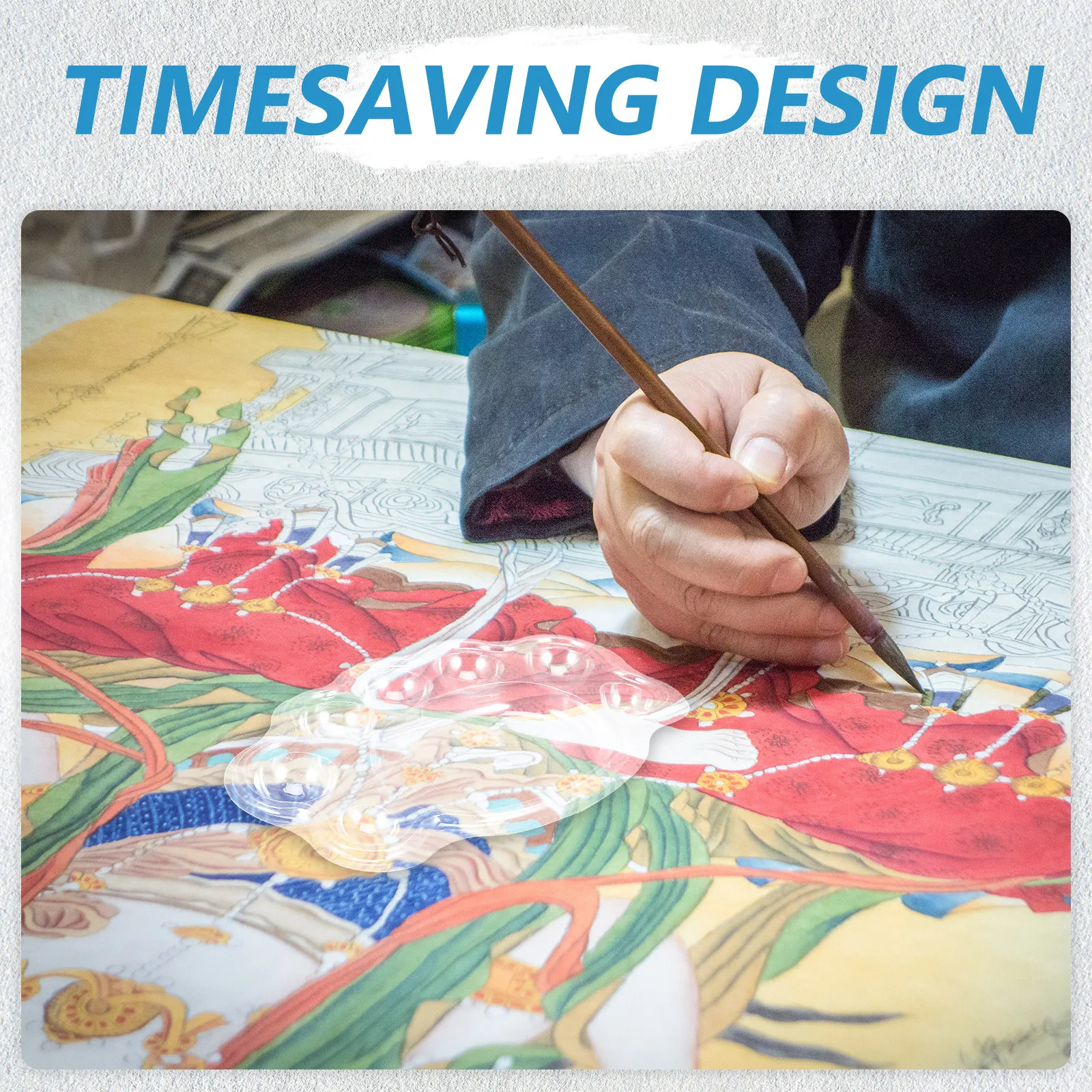 

60Pcs Portable Clear Plastic Paint Palettes Disposable Watercolor Tray for Art Painting Acrylic Oil Supplies