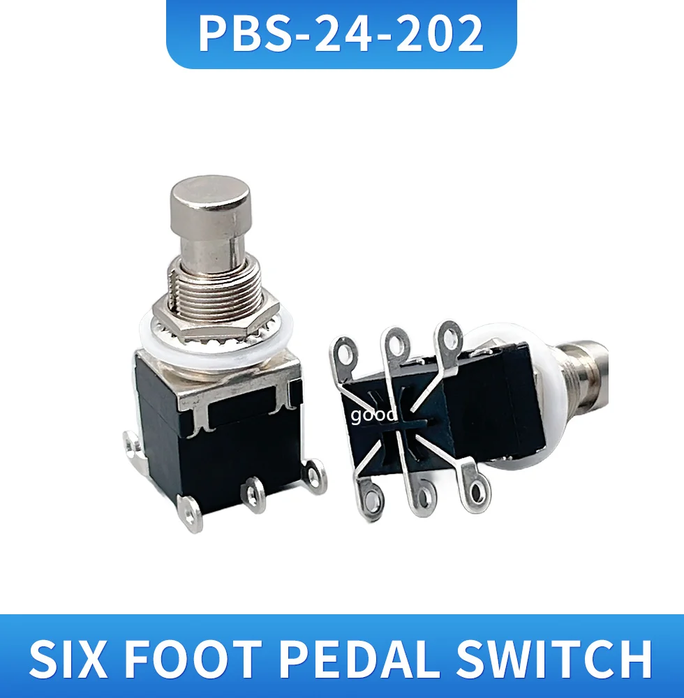 1pcs THGS-6Pins DPDT Momentary or lock Stomp Foot Switch for Guitar AC 250V/2A 125V/4A Guitar Switch