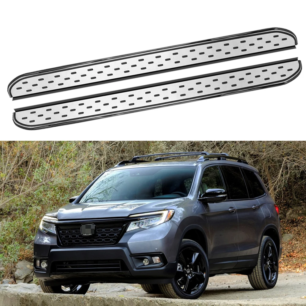 2PCS Side Step fits for Honda Passport 2017 2018 2019 2020 2021 2022 2023 2024 Running Board Nerf Bars Stairs Aluminium Pedal