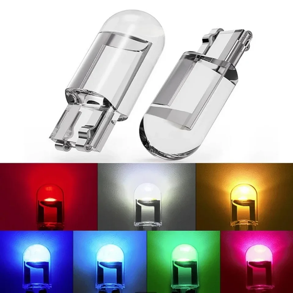 10X W5W LED T10 캔버스 자동차 실내 전구 6000K 화이트 12V 번호판 돔 라이트 COB 유리 자동차 부품 썸네일 7