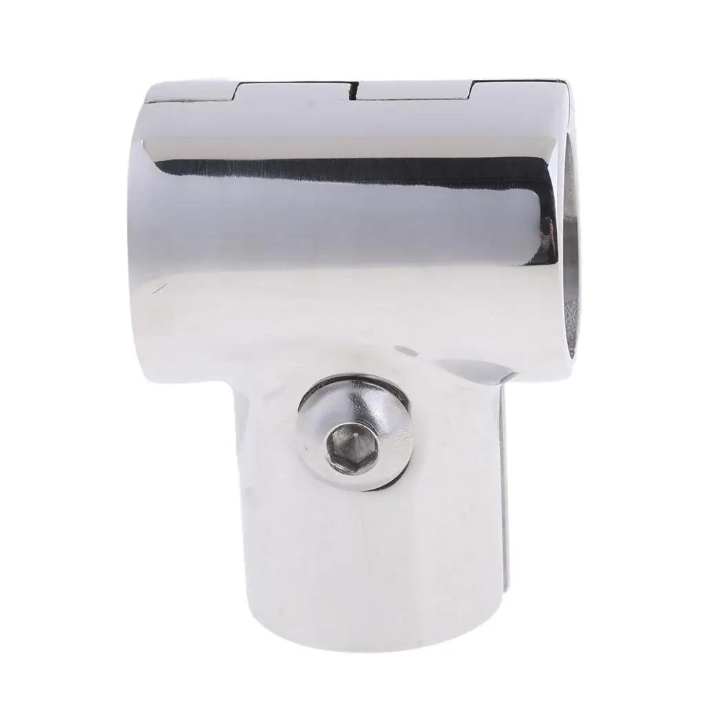 2 Piece Boat Handrail Fittings 90 Degree T/Tee Hinged/Split , 1 Inch Hand
