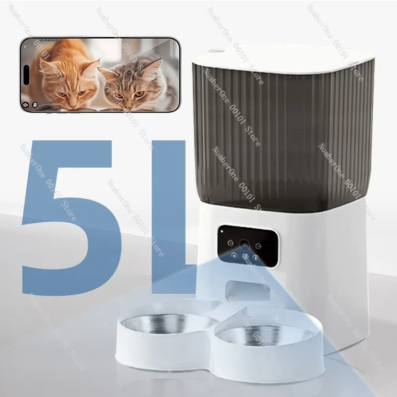 Intelligent Automatic Pet Feeder, WiFi-enabled Video Feeding Bowl, Large-capacity Dog and Cat Bowl with Water Dispenser