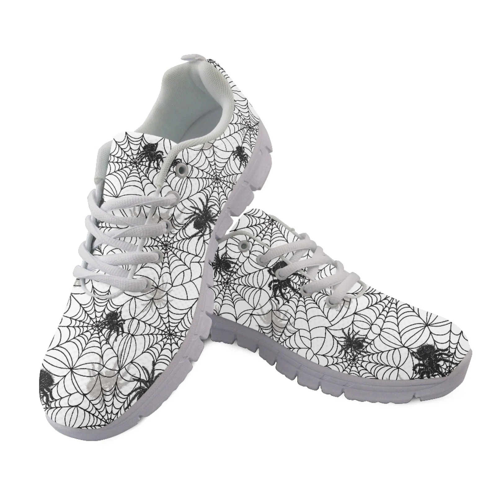 Coloranimal Spider Web Print Breathable Running Shoes Women Running Walking Shoes Fashion Sneakers for Womens Ladies