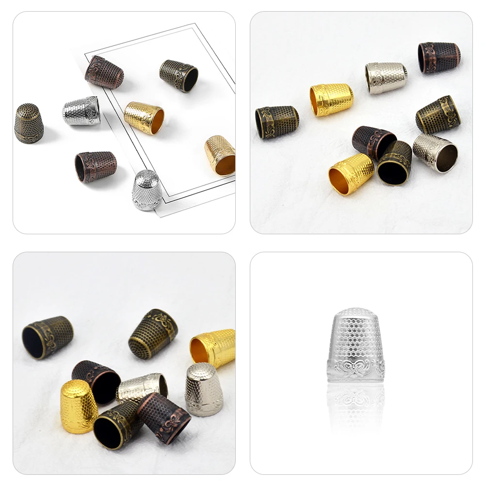 

10pcs Copper Thimble Finger Protectors Sewing Hand Quilting Embroidery Craft Guard Portable Small Sewing Supply for Beginners