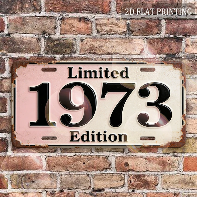 2D Flat, 1pc 1pcs 1pc Suitable for Garage Bar Living Room Office Entryway Vintage 1973 Limited Edition Metal Sign - 12