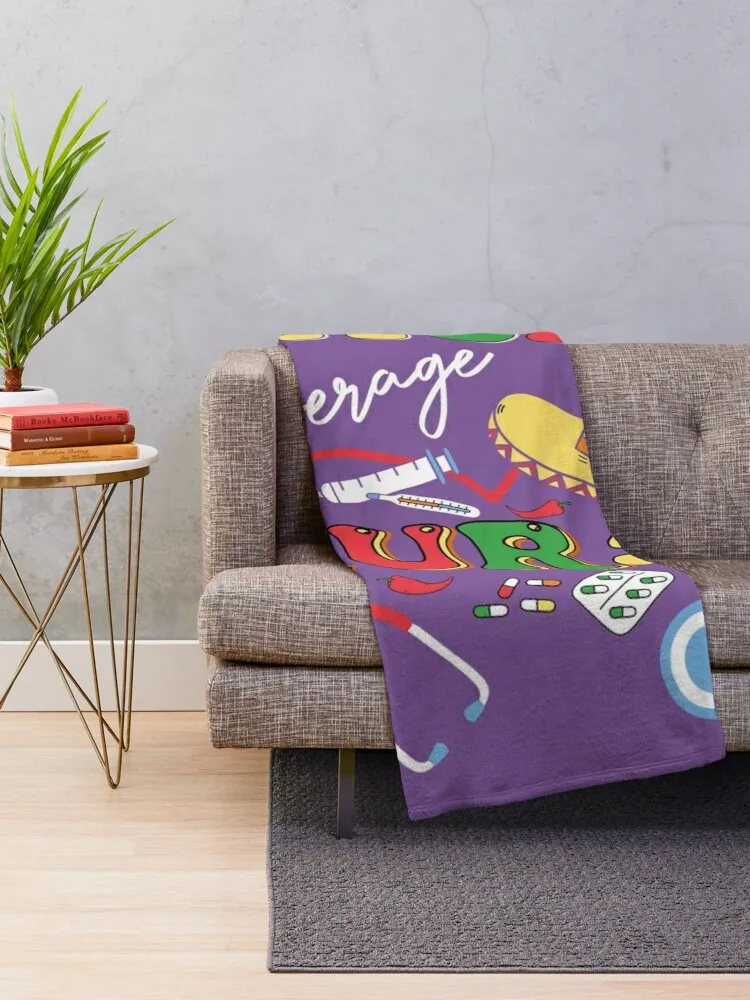 Nacho Average NICU Nurse Funny Cinco De Mayo Mexican T-Shirt Throw Blanket Vintage Thin Blankets