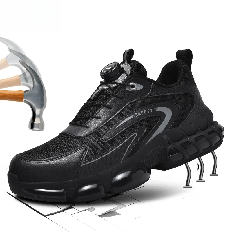 

Men's Safety Work Boots Steel Toe Puncture Proof Anti Slip Industrial Construction Boots Lightweight Outdoor Protective Shoes