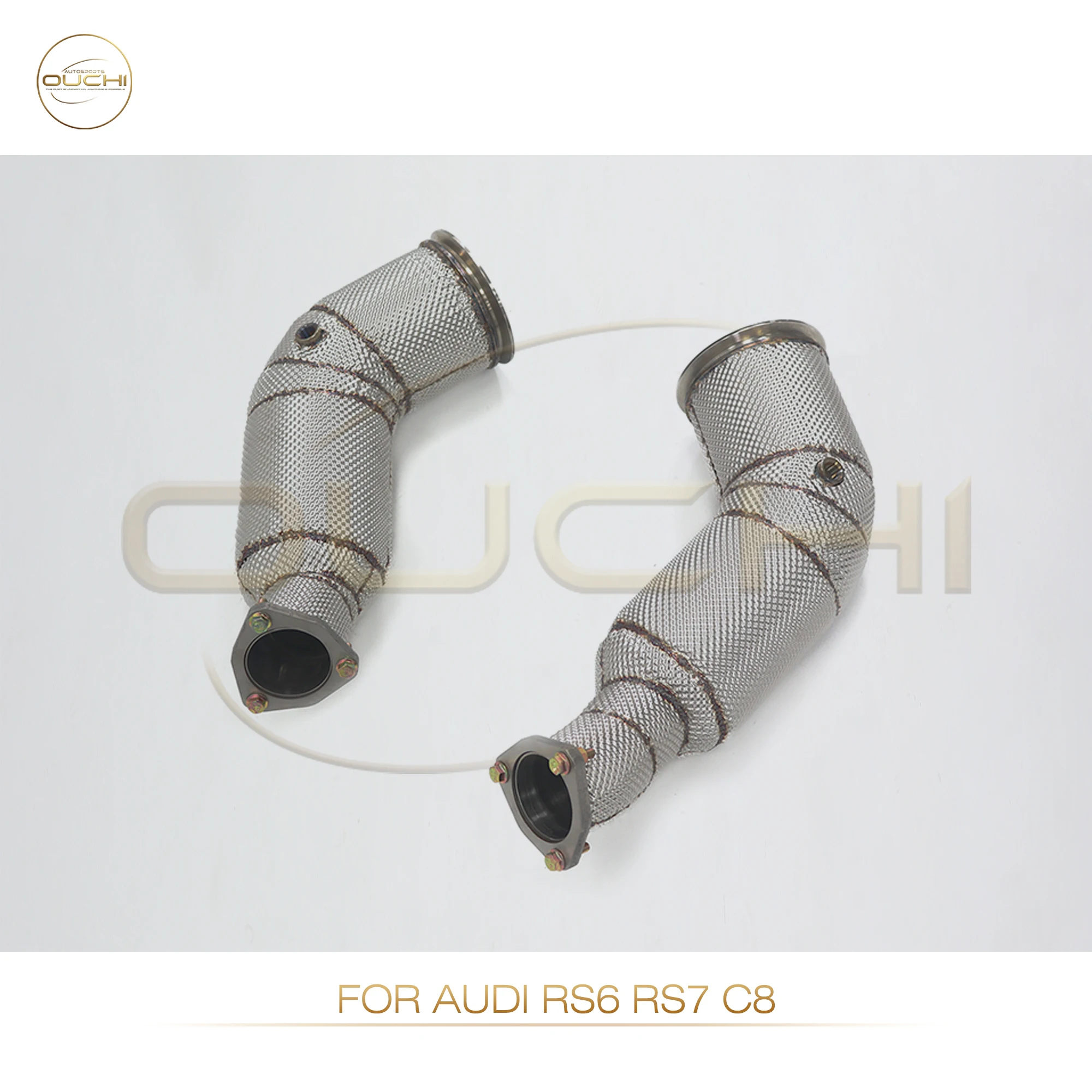 

OUCHI Exhaust System Stainless Steel Performance Downpipe for Audi RS6 RS7 C8 4.0T With Heat Shield Pipe Non OPF Version