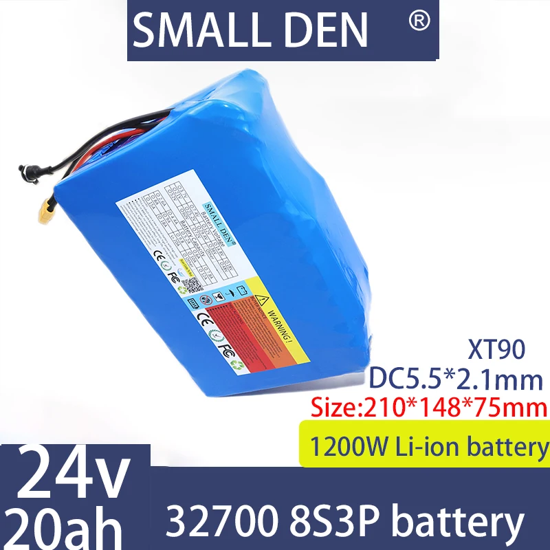 

24V 20A Lifepo4 battery pack 8S3P 32700 with built-in 40A same port balanced large capacity BMS for charging and discharging